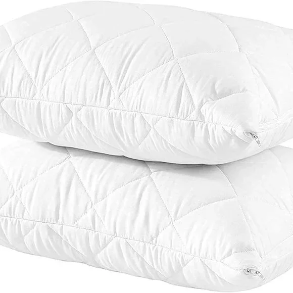 2 Pack Queen Quilted Microfiber Pillow Protectors 20x30 Extra Soft 5060545025420 - Picture 2 of 4